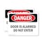 Signmission Door Is Alarmed Do Not Enter Danger Sign, Plastic, 14in W x 10in L, 2PK OS-2PACK-DS-P-1014-L-2145 - alternate 1